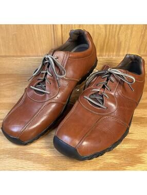 Timberland Men's Brown Leather Casual Shoes with Lace-Up Design Size 13